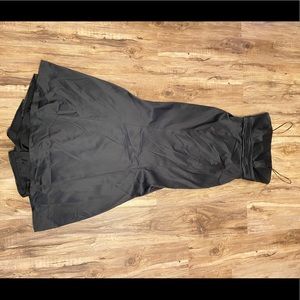 Black strapless bridesmaid dress